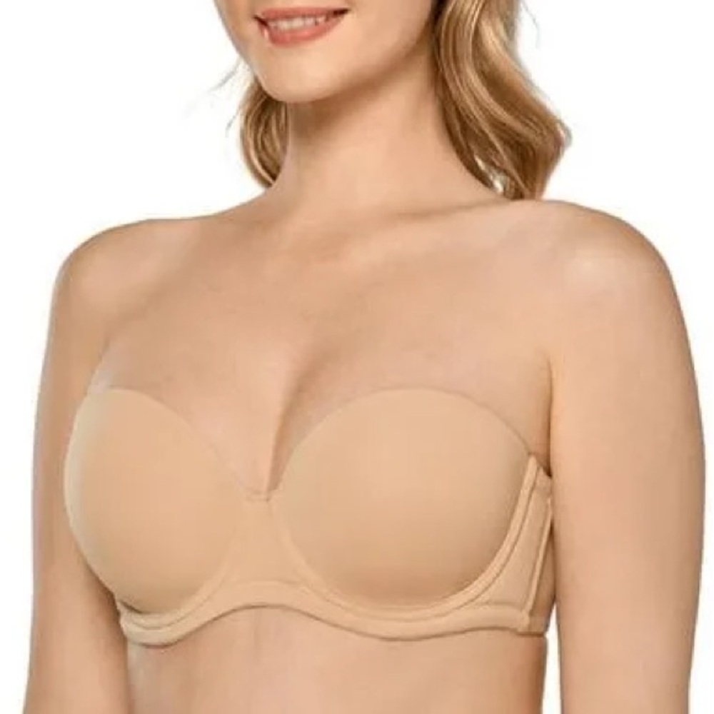 NWT Delimira 34D Underwire Contour Multiway Full Coverage Strapless Bra Nude
